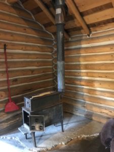 Wood Stove in our cabin at Elkhorn Hot Springs, MT