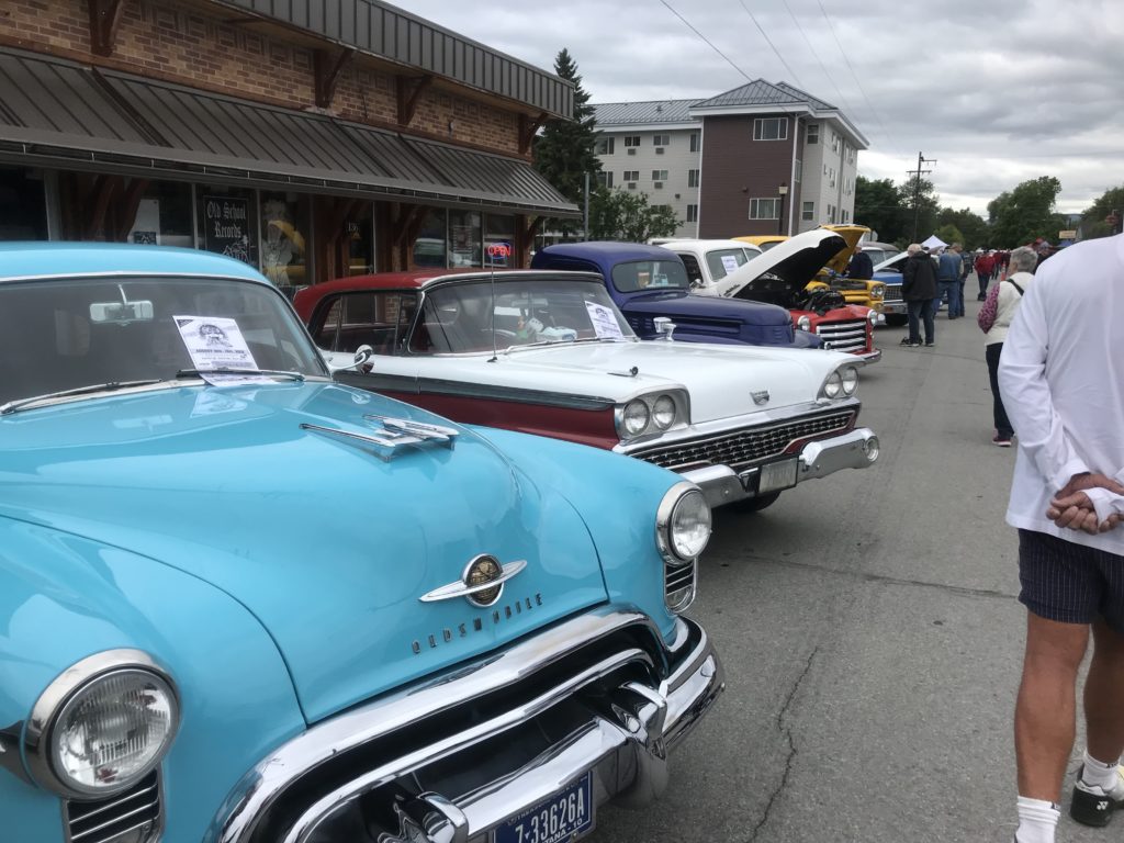 Hotrods in Kalispell for the car show 