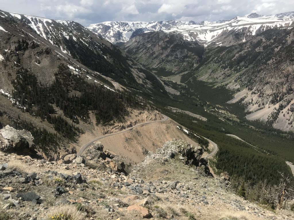 View driving up Beartooth Pass,MT