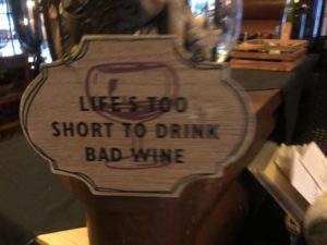 Wine Sign at Quinns Paradise Montana