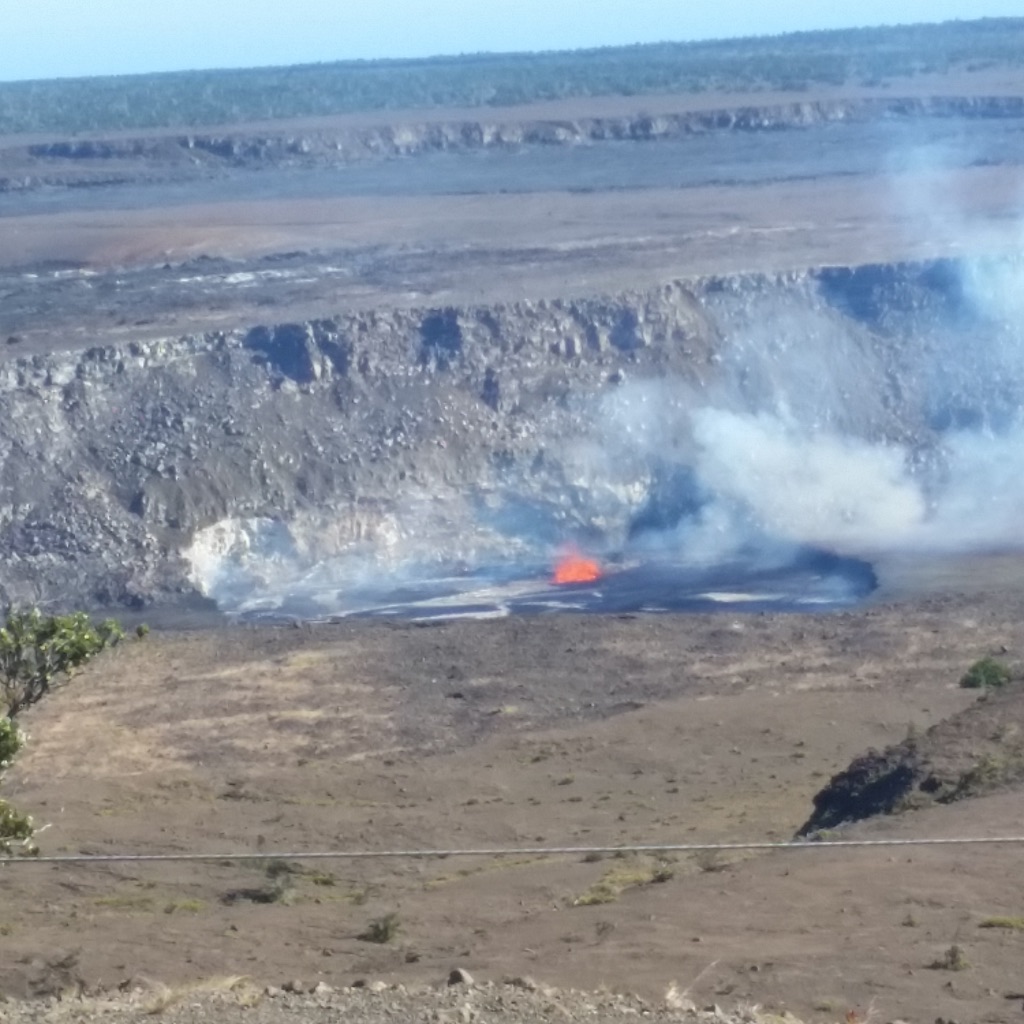 Kilauea-Caldera spewing lava and steam, Volcano, Hawaii