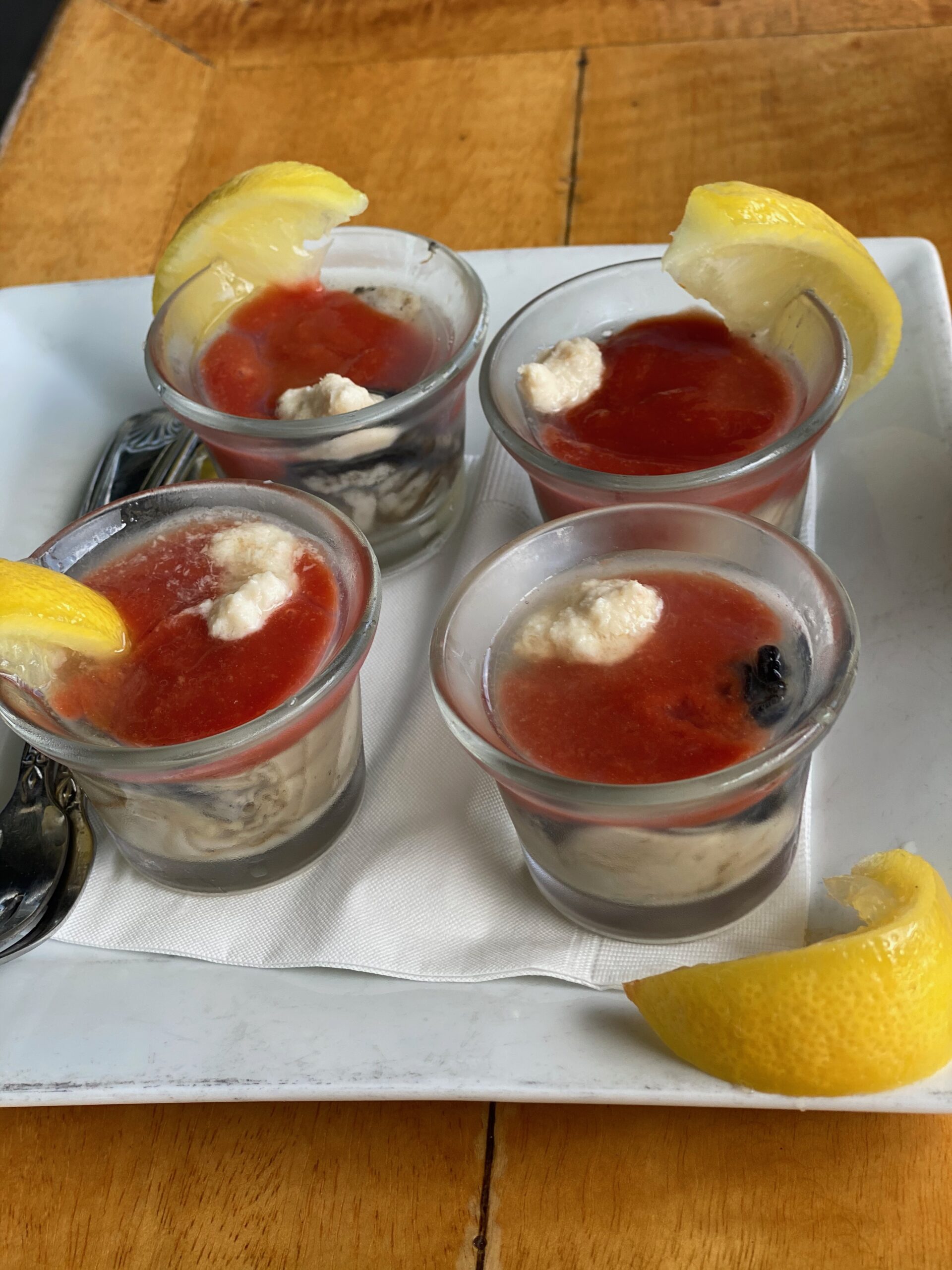 Oyster Shooters at Seafood Grill