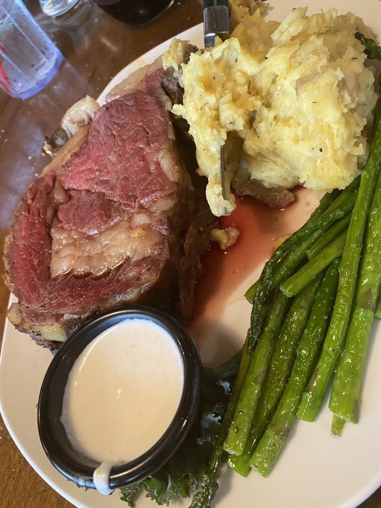 Prime Rib at The Montana Club Restaurant