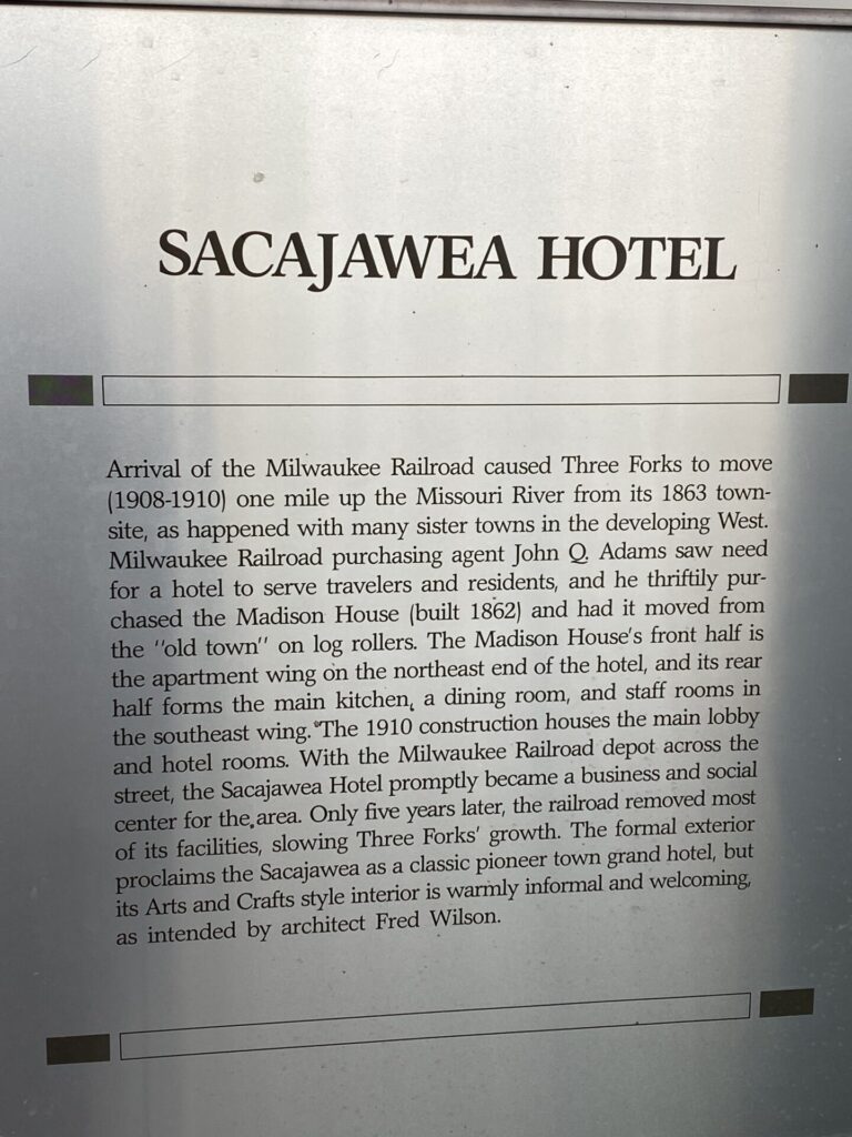 Sacagawea Hotel in Three Forks History